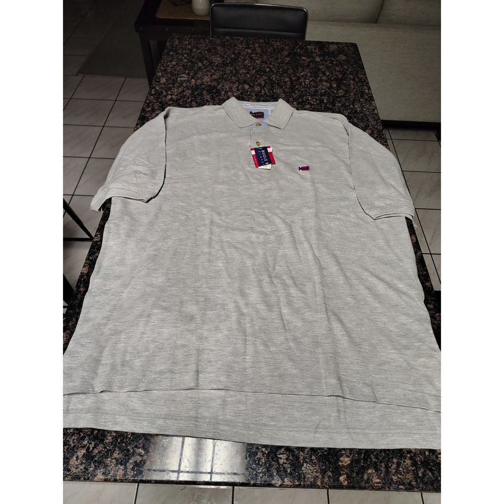 Bugle Boy Classics Mens XXL Heather Gray Short Sleeve Polo Shirt 99XV5504 NWT